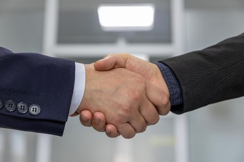 Warm introduction handshake